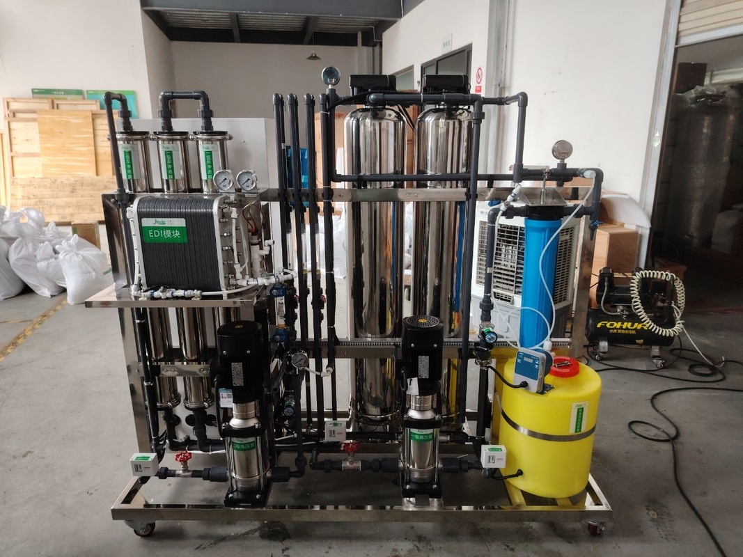 500LPH Kapasitas Double Pass EDI Water Plant Dilengkapi dengan Vontron/DOW/Toray Ro Membrane