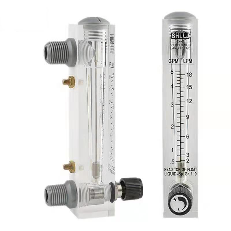 Acrylic OEM PVC / SS Connection 5GPM Panel Mount Flowmeter Pengukur Aliran Air Untuk RO