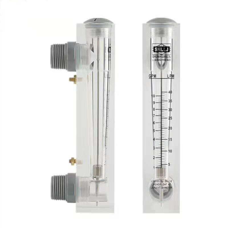 Acrylic OEM PVC / SS Connection 5GPM Panel Mount Flowmeter Pengukur Aliran Air Untuk RO