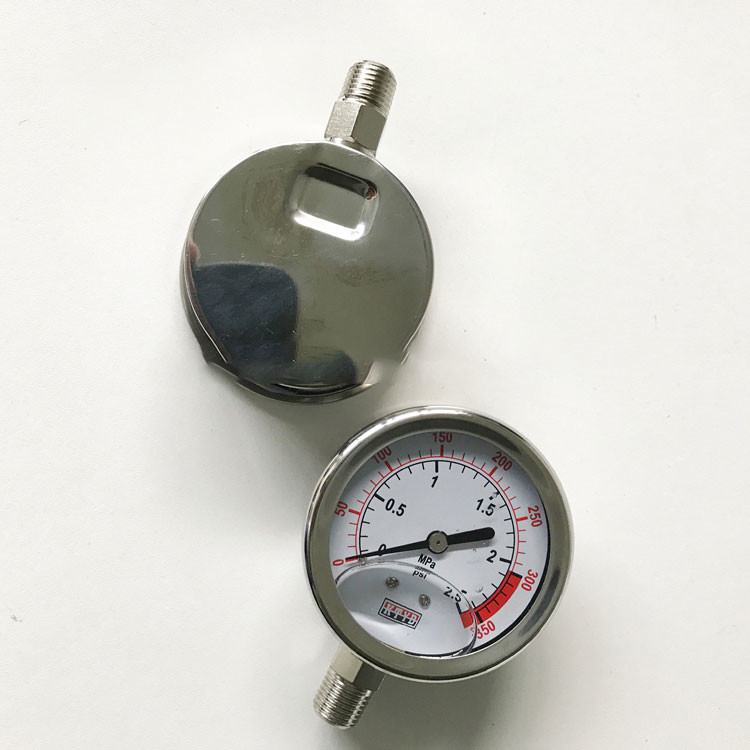 SUS Manometer Diafragma Seal 60Kpa Pengukur Tekanan Air Diisi Untuk Pengolahan Air Ro