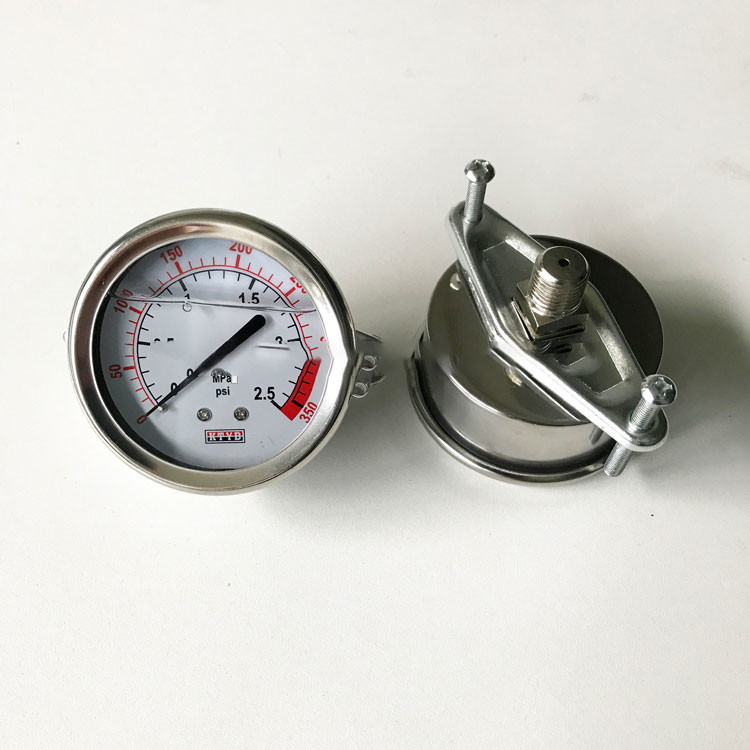 SUS Manometer Diafragma Seal 60Kpa Pengukur Tekanan Air Diisi Untuk Pengolahan Air Ro