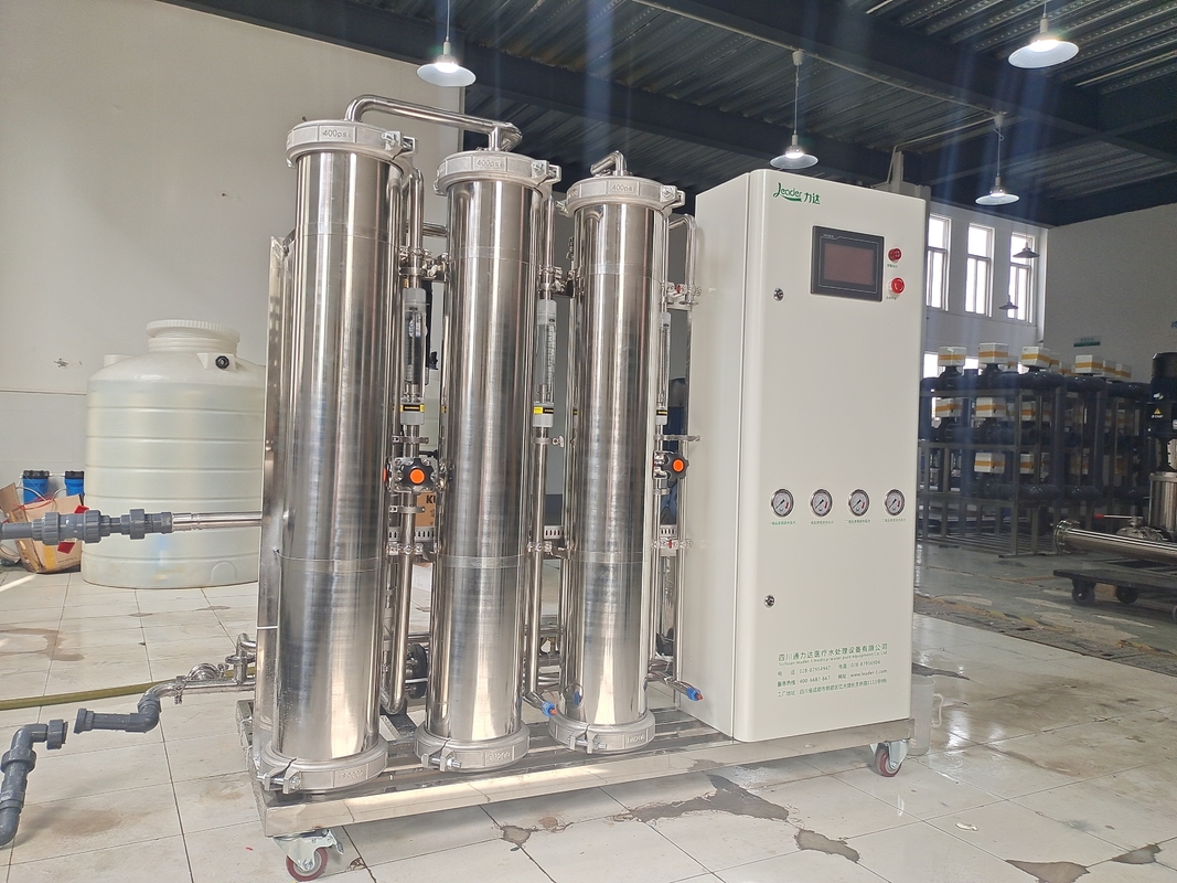 Bahan SS 1000LPH Sistem RO Tahap Ganda Dengan Disinfeksi UV